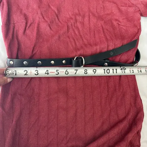 Sam Edelman Maroon, Belted, Lined, Long Sleeve Mini Dress- 6 - Picture 9 of 12